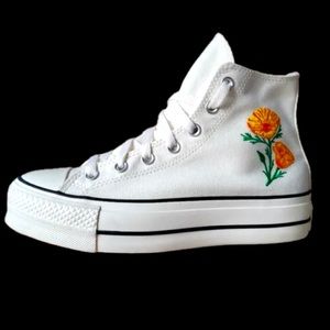 Converse Shoes with flower